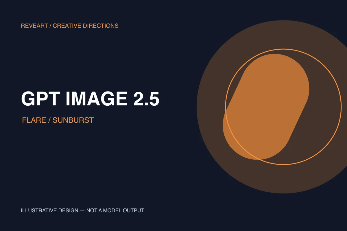 GPT Image 2.5 Flare and Sunburst illustrative launch graphic